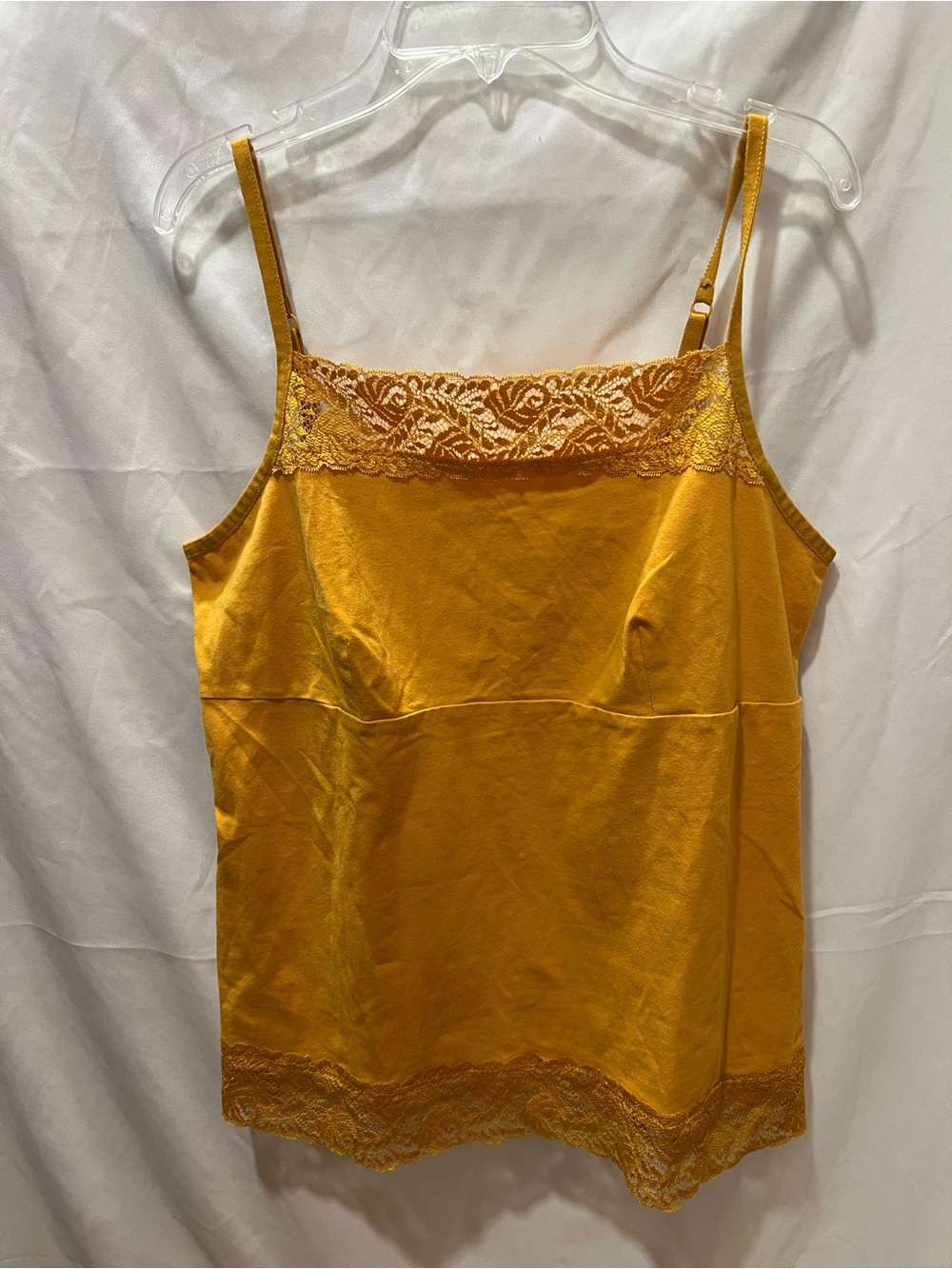 Apt. 9 Mustard Yellow Lace Trim Camisole Tank Top